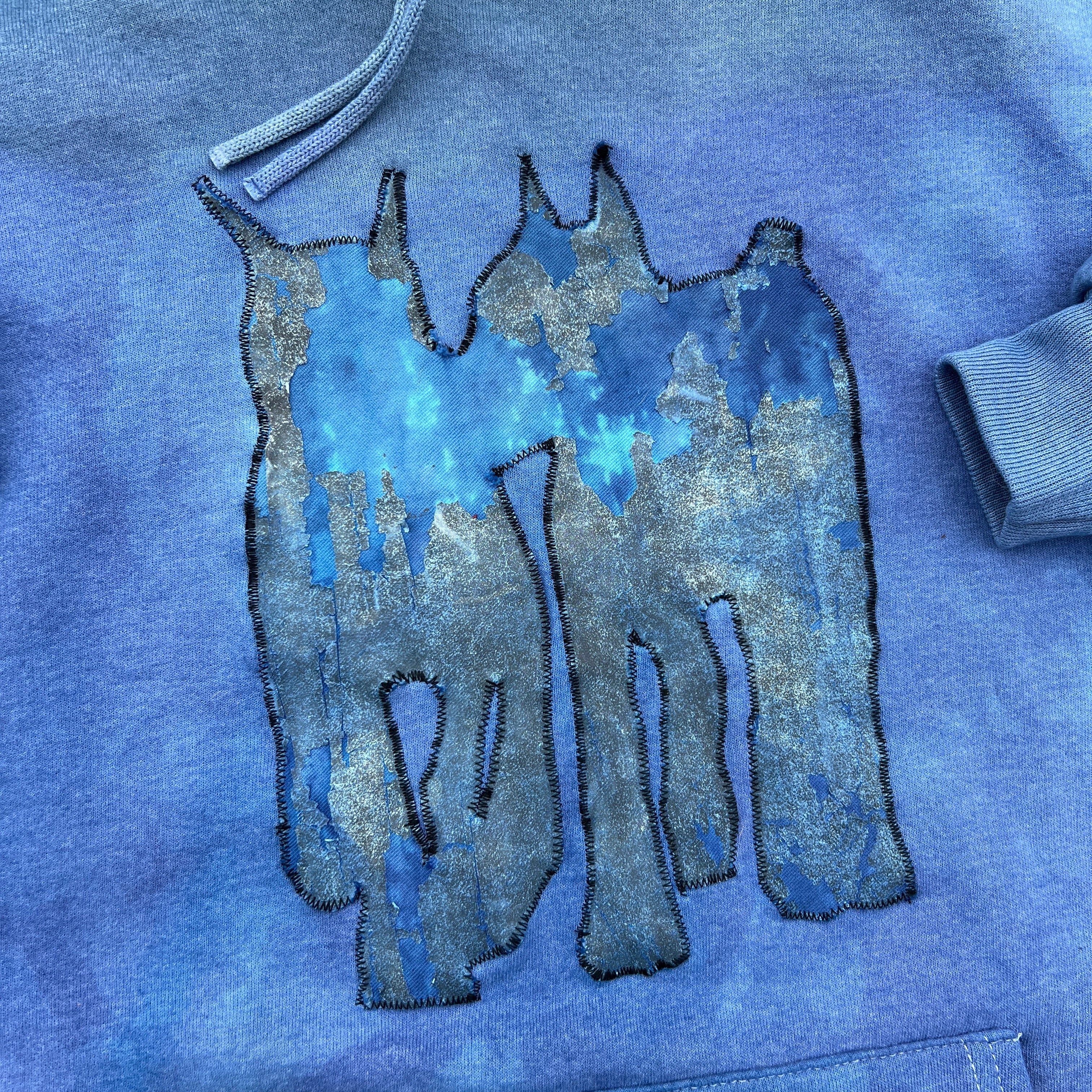Twin Dogs Indigo Dyed Hoodie / Medium