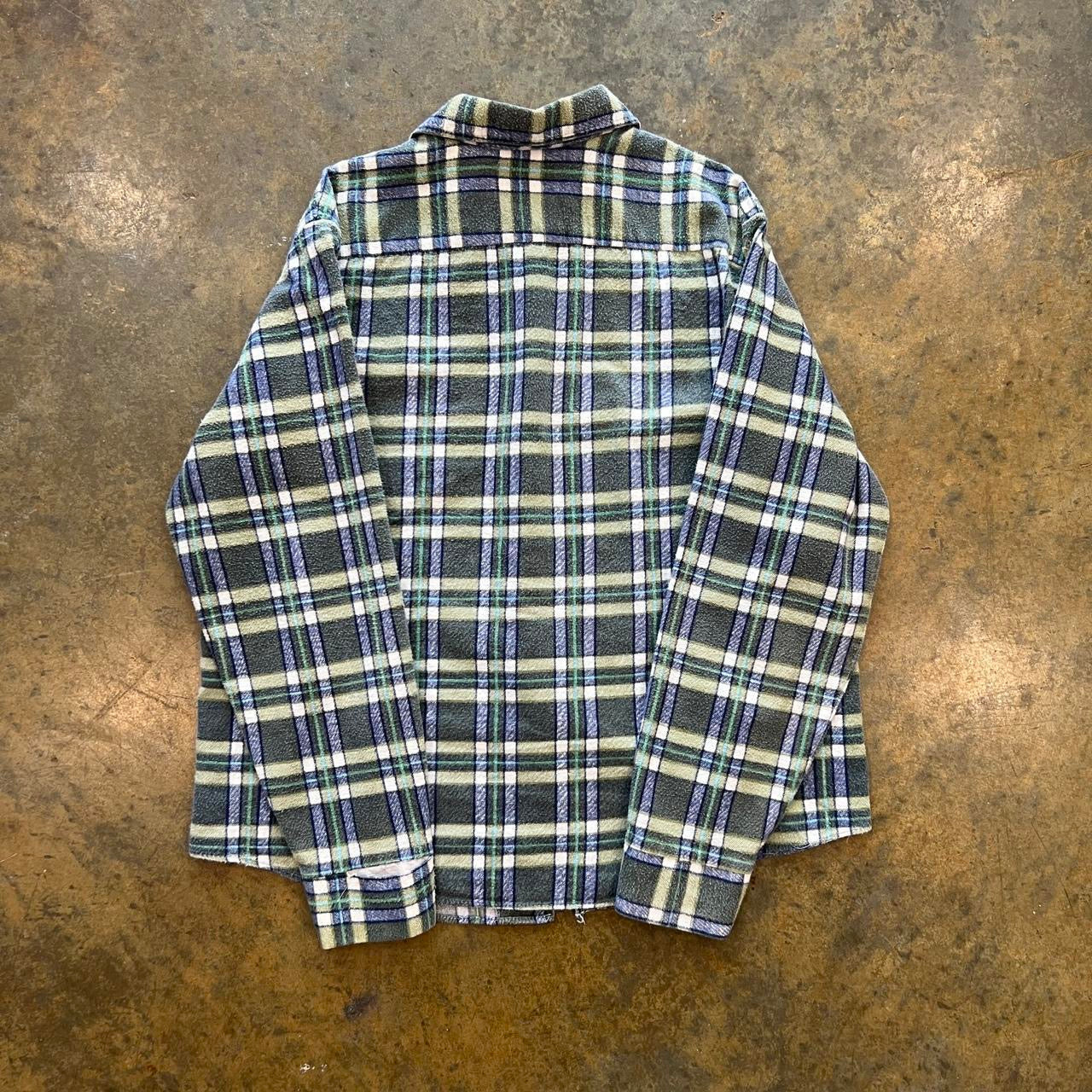 Vintage 70s Kings Road Plaid Button Up Shirt / Large