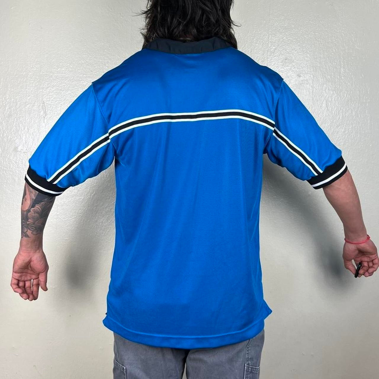 Vintage 90s Nike Blue Soccer Jersey / XL