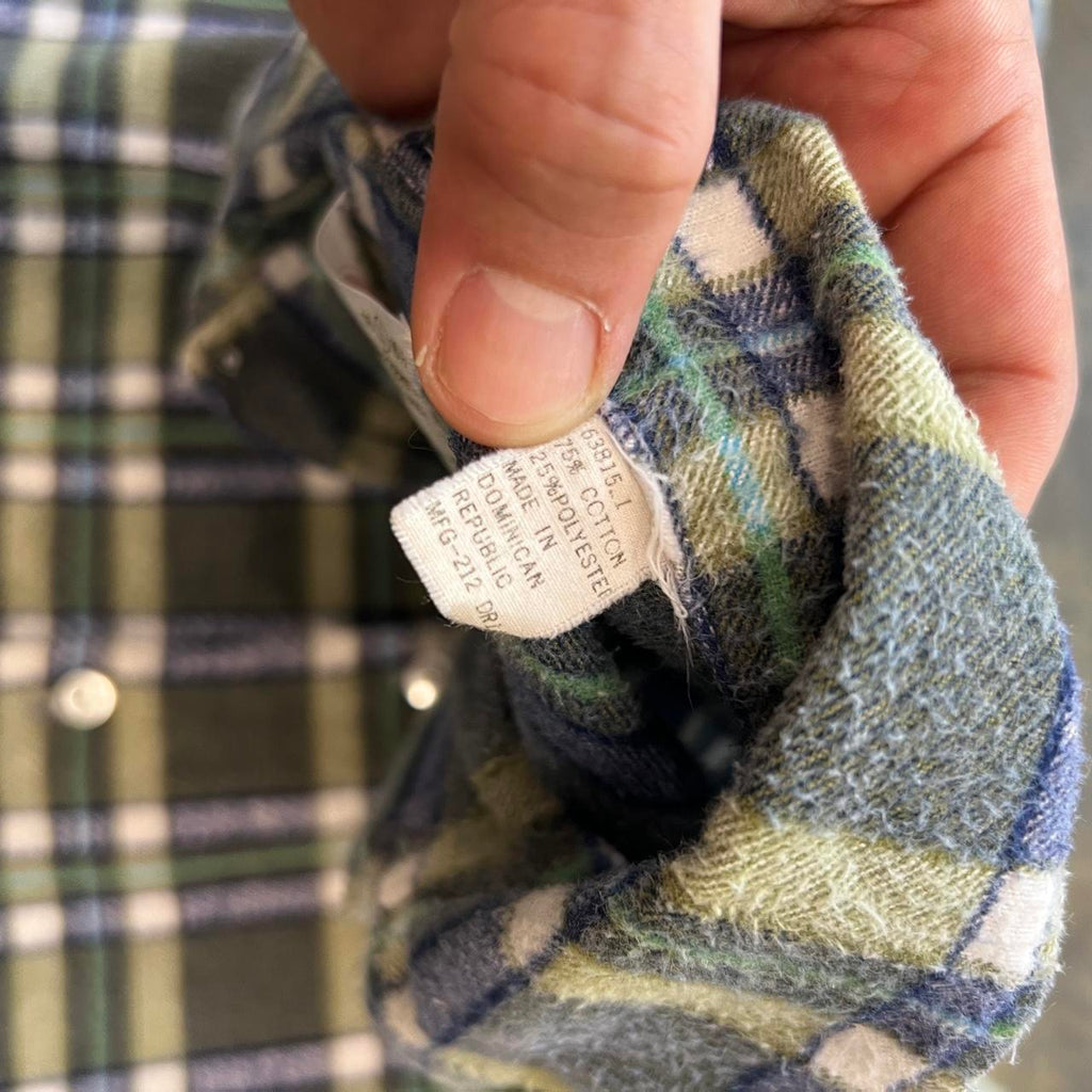Vintage 70s Kings Road Plaid Button Up Shirt / Large