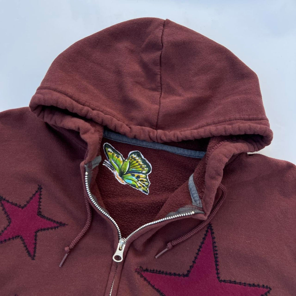 Burgundy Star Hoodie / Large