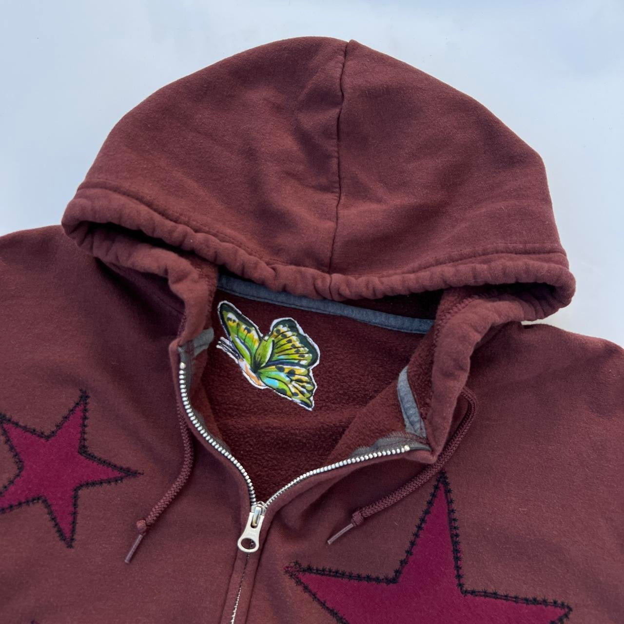 Burgundy Star Hoodie / Large