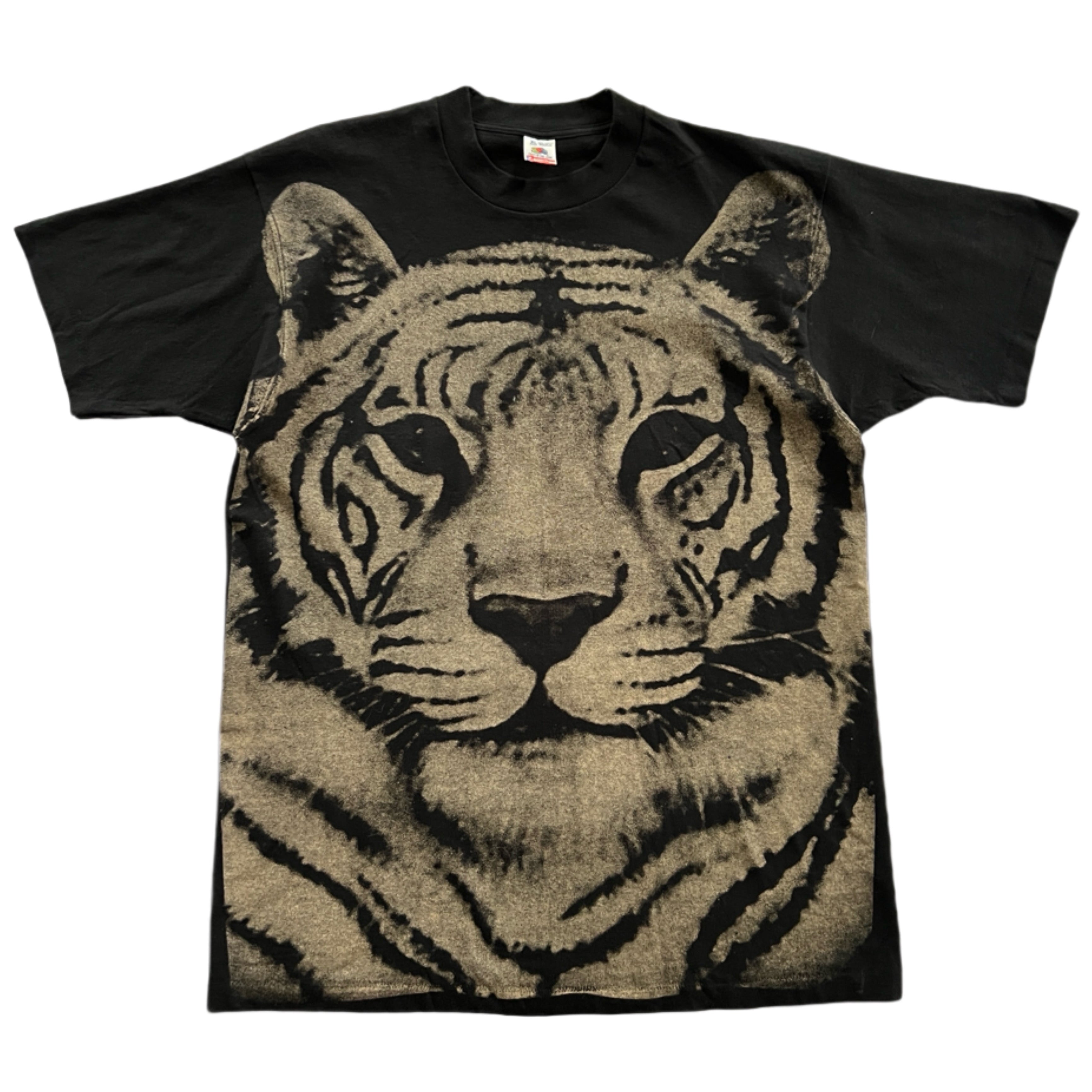 Vintage 90s Bleach Dyed Tiger T-Shirt / XL