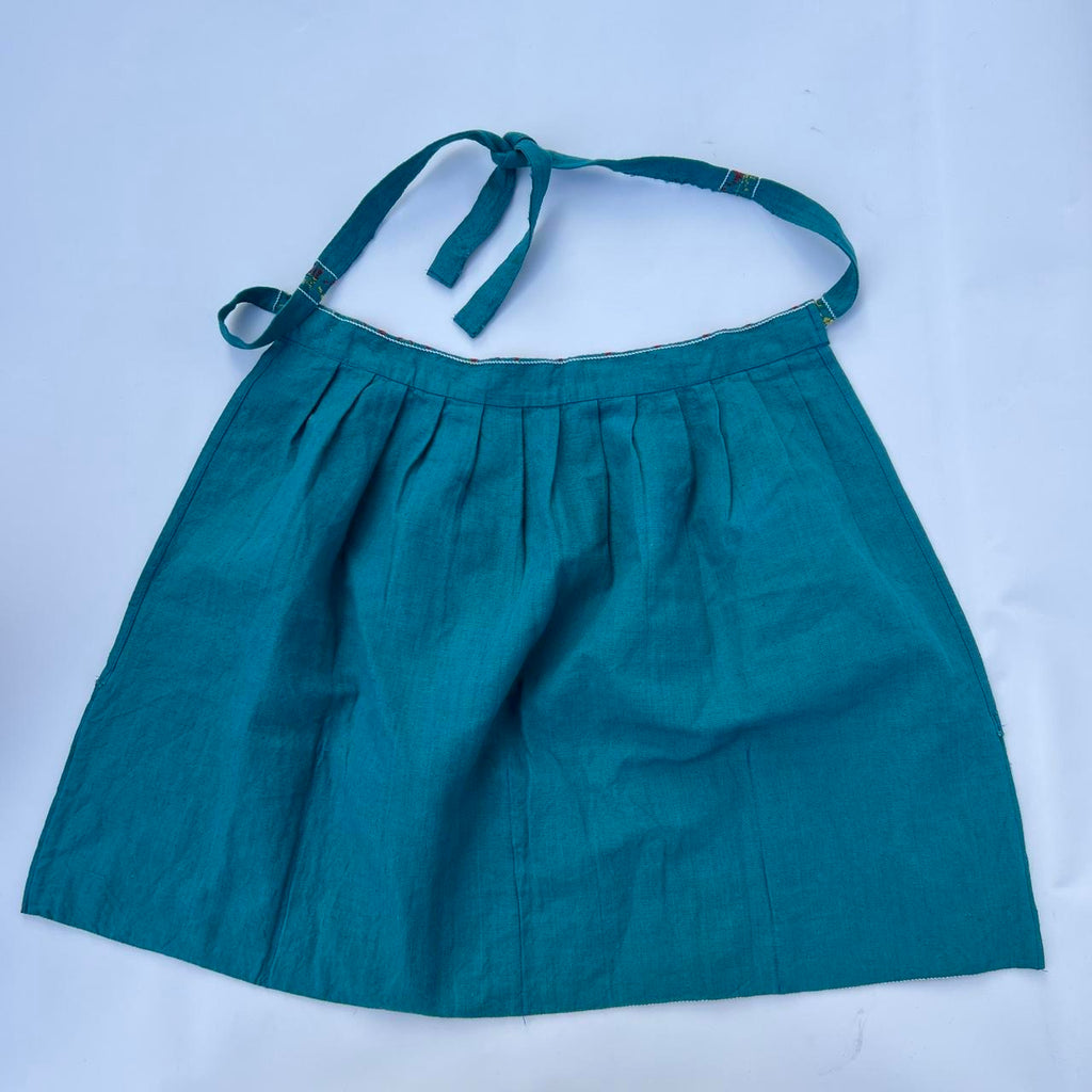 Vintage Folk Art Hand-Embroidered Apron