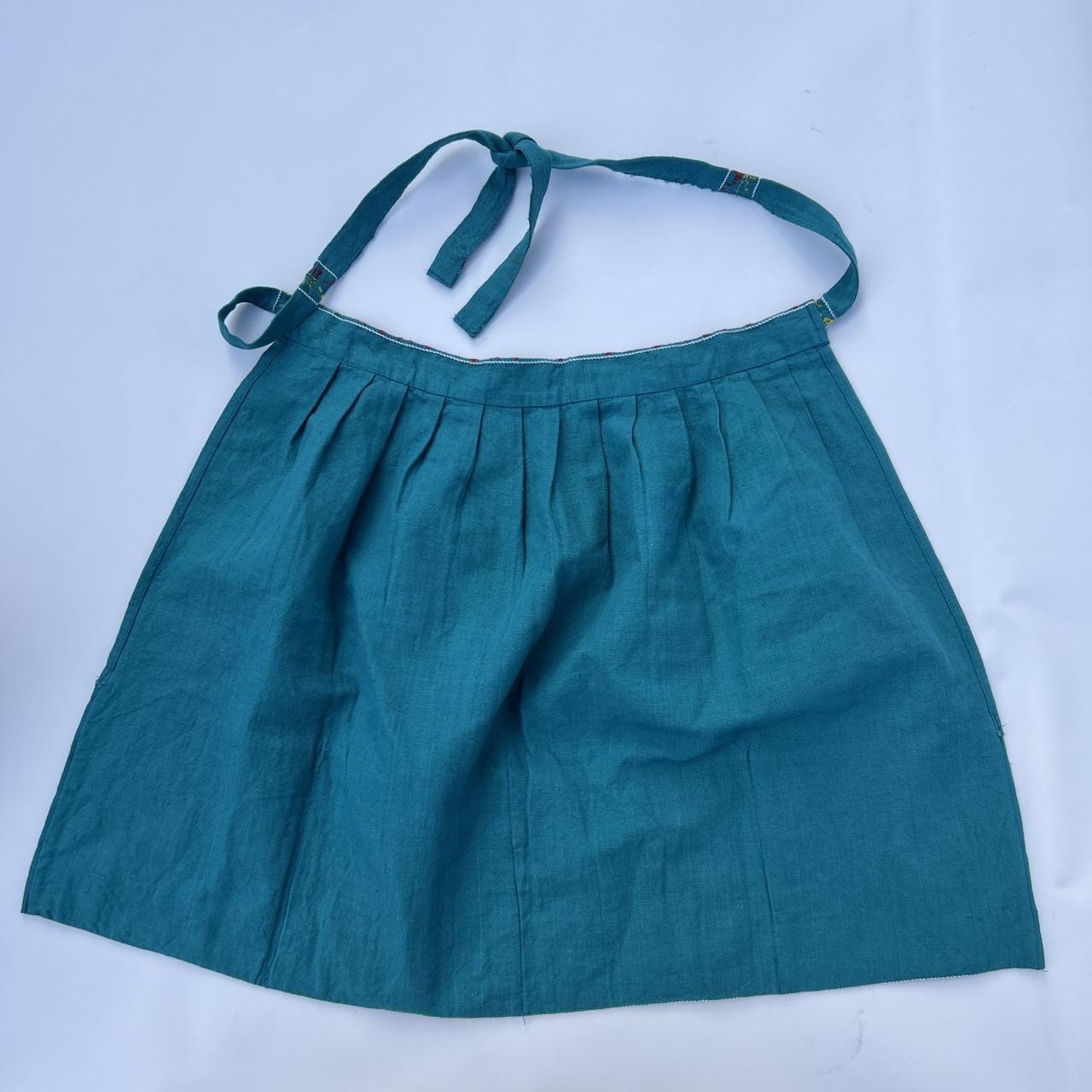 Vintage Folk Art Hand-Embroidered Apron