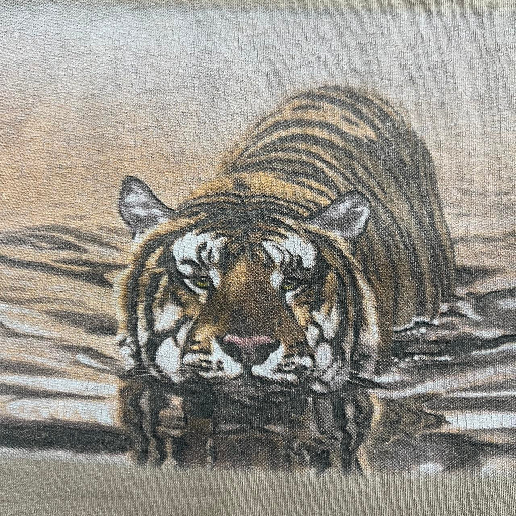 Vintage 90s Tiger in Water T-Shirt / XXL
