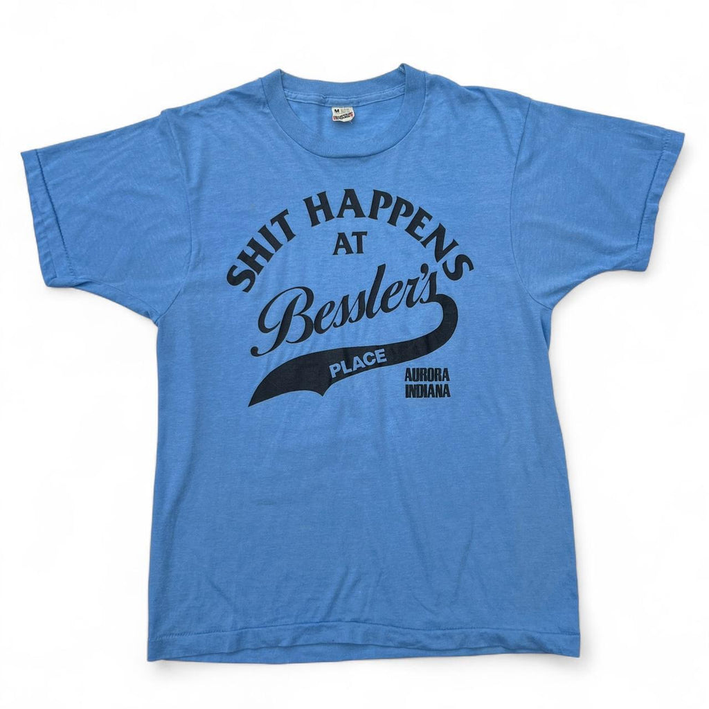 Vintage 70s “Shit Happens at Bessler's Place” Tee / fits like S/M