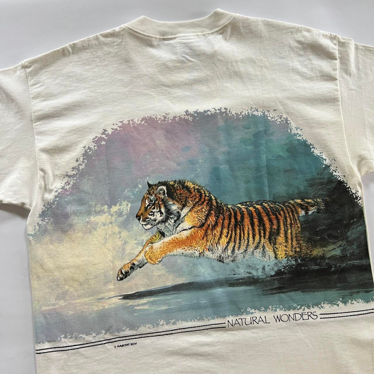 Vintage 90s Habitat Tiger Double Sided T-Shirt / XL