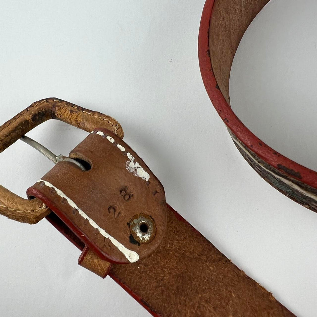 Vintage Mexico Leather Belt / Size 28