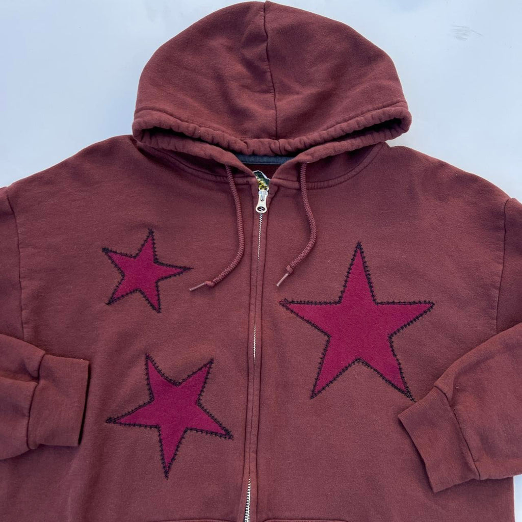 Burgundy Star Hoodie / Large