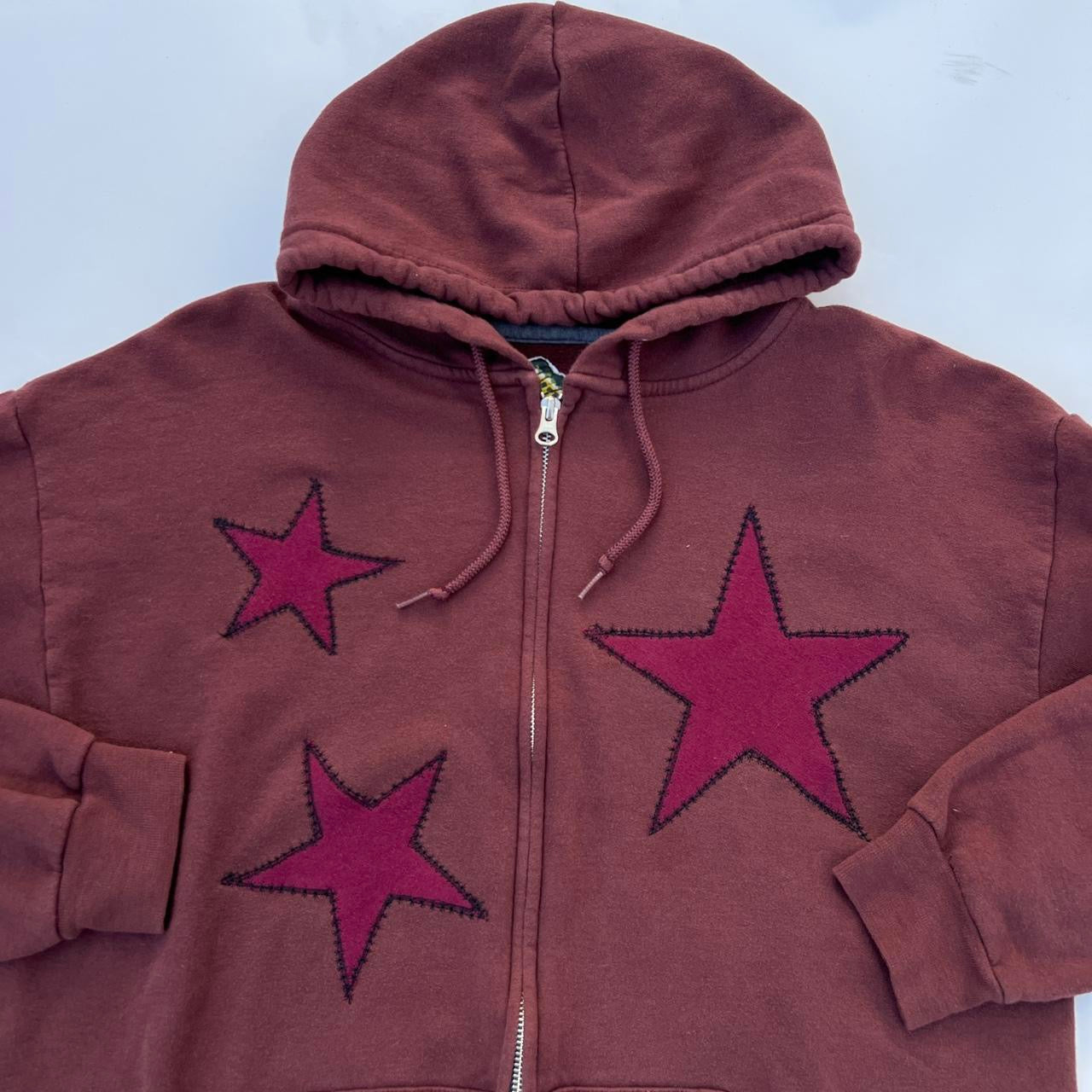 Burgundy Star Hoodie / Large