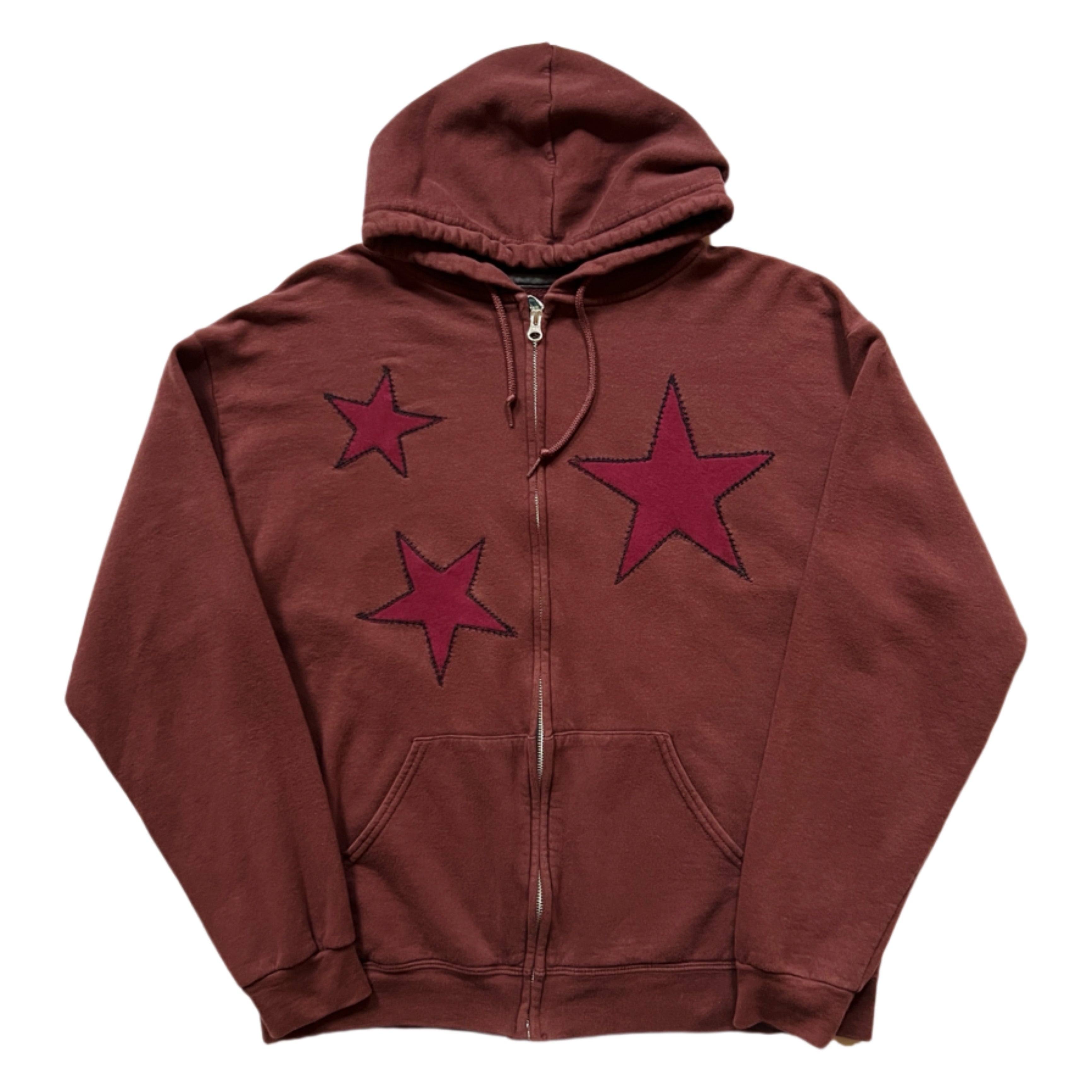 Burgundy Star Hoodie / Large