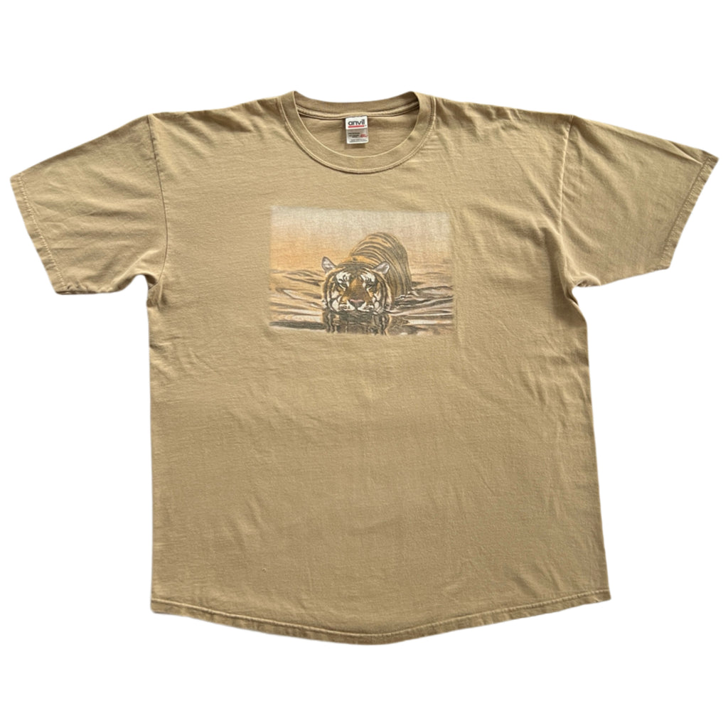 Vintage 90s Tiger in Water T-Shirt / XXL