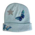 Baby Blue Butterfly Star Beanie