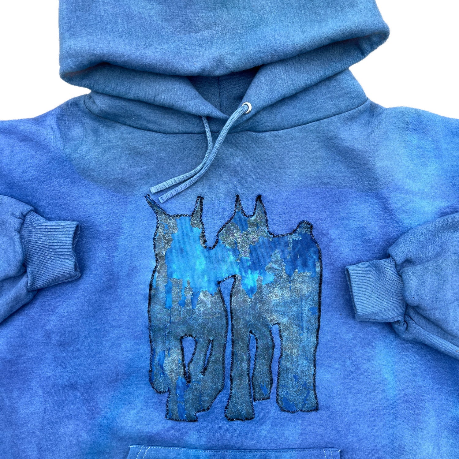Twin Dogs Indigo Dyed Hoodie / Medium
