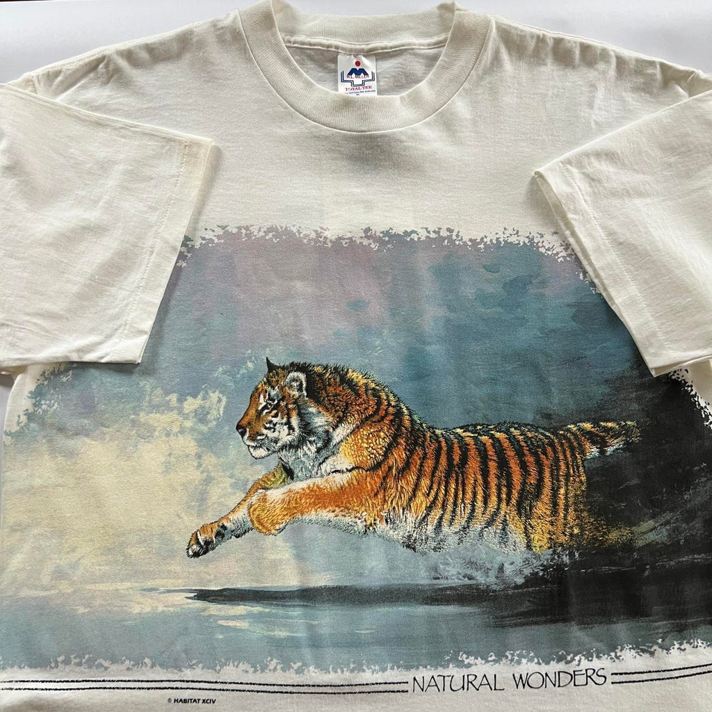 Vintage 90s Habitat Tiger Double Sided T-Shirt / XL