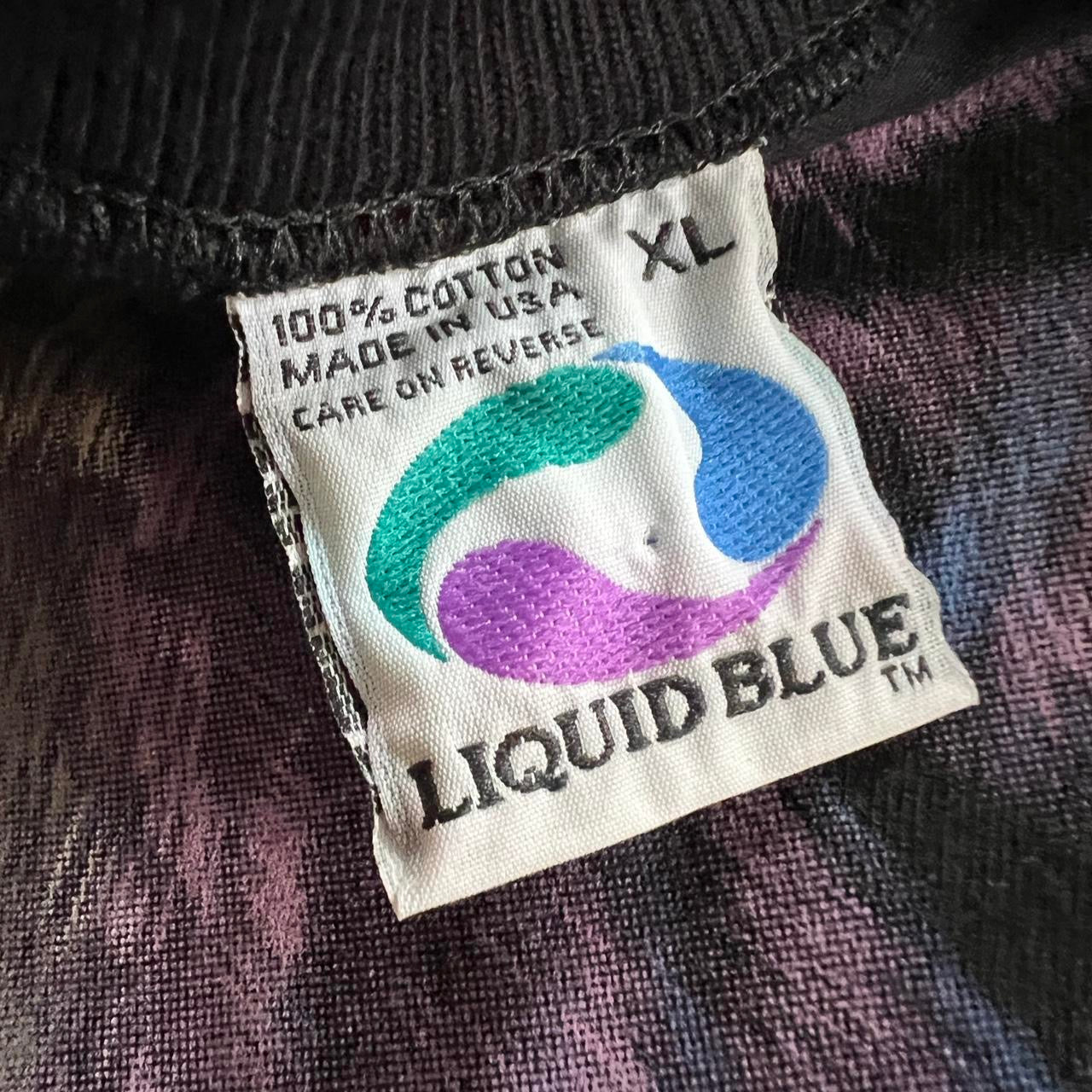 Vintage 90s Liquid Blue White Tiger Double Sided T-Shirt / XL